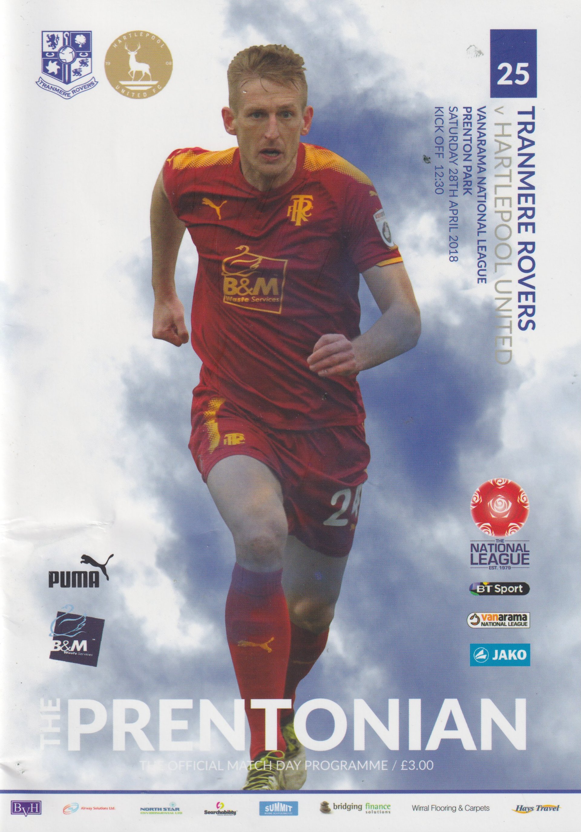 Tranmere Rovers v Hartlepool United match programme